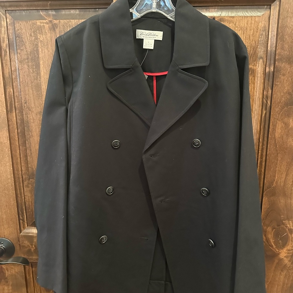 Brooks Brothers Black Double Breasted Coat